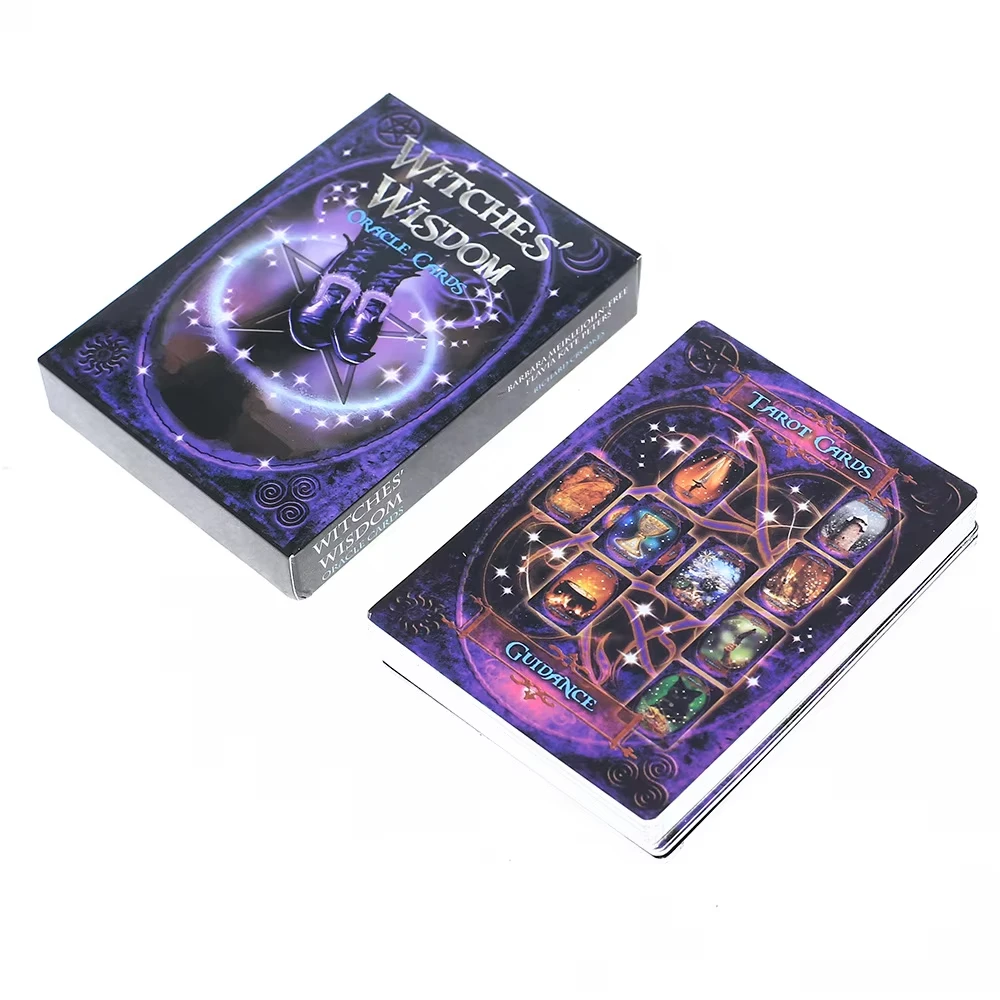 Cartas De Tarô Oráculo Da Sabedoria Da Bruxa, Um Jogo De Cartas Com Um Design Belíssimo.