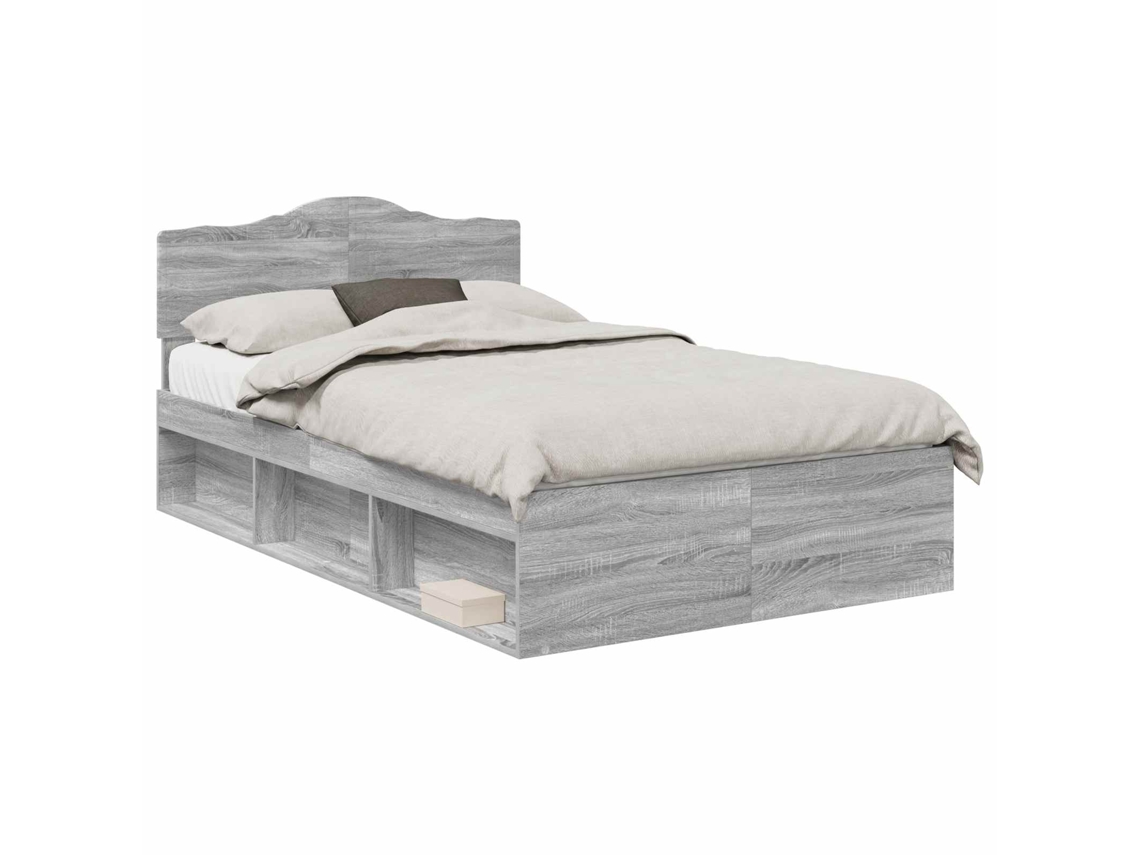 Maison Exclusive - Estructura De Cama Con Cabecera Gris Sonoma 135 X 190 Cm