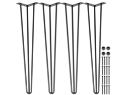Juego de 4 patas de mesa Haarnadel de 71,1 cm en acero al carbono con protección Tekmaquinas