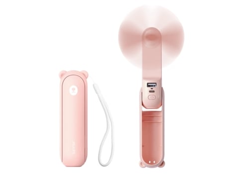 Ventilador de mano portátil, mini ventilador de mano de bolsillo, funciona con pilas pequeñas de 14 a 21 horas, color rosa ENZONS