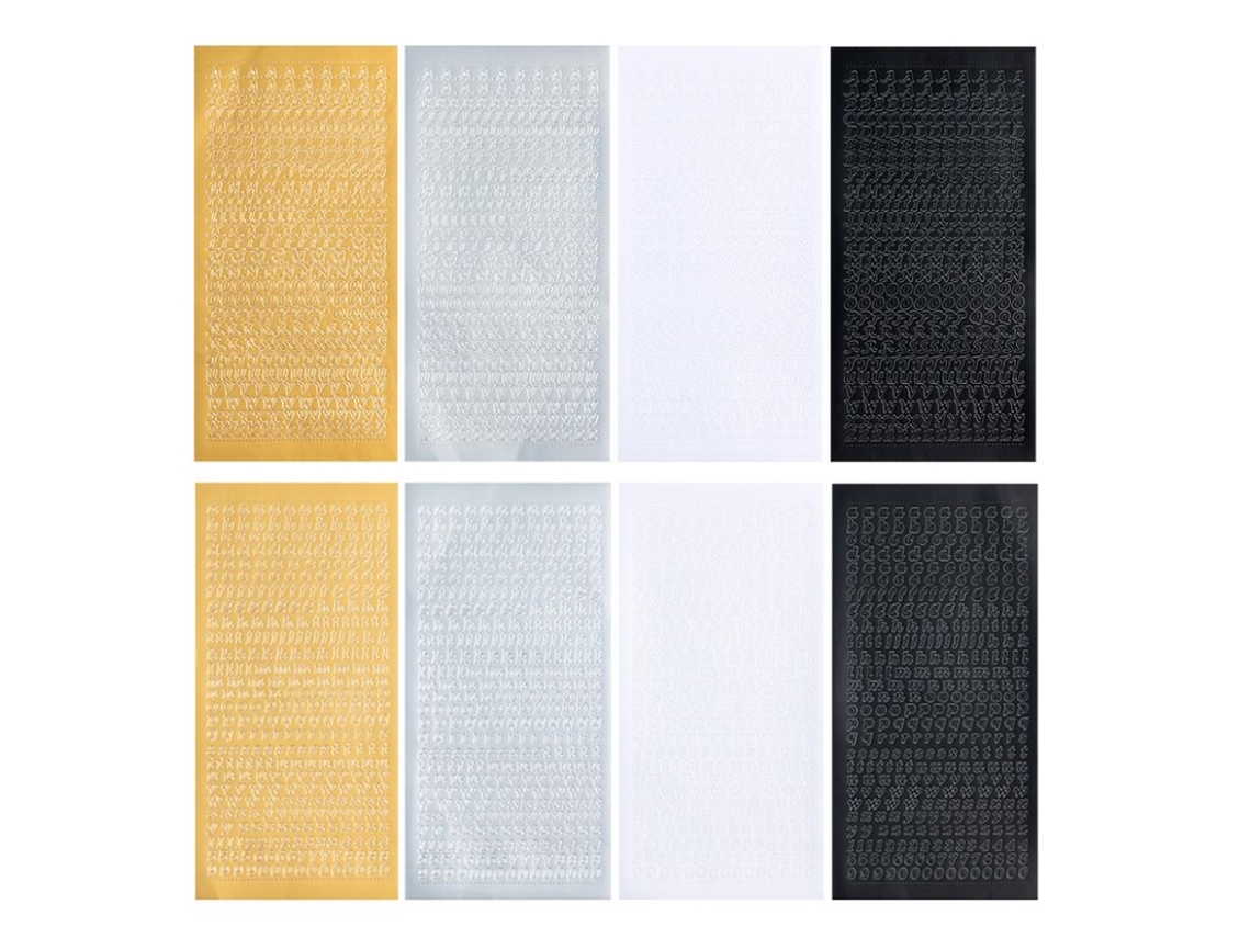 Ats-8 Hojas Pegatinas Autoadhesivas Letras Números Diy Pvc Para Scrapbooking, Buzones, Ventanas, Puertas Y Coches