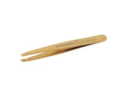 Colección Studio Tweezerman Serie Ultra Precision Pinza De Slant Dorada Con Revestimiento De Nitrato De Titanio