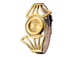 Reloj De Pulsera De Cuarzo Para Mujer Rebirth Con Elegante Correa De Pu (dorado)