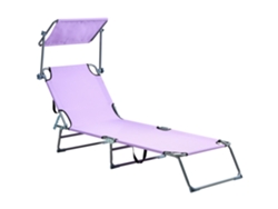 Tumba de jardín reclinable Beliani Foligno de acero violeta 58x201x80