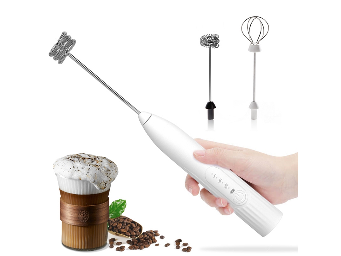 Batidor De Huevos Eléctrico Recargable Por Usb 2 En 1 Mezclador De Café Espuma De Leche De Doble Cabezal Gertiz