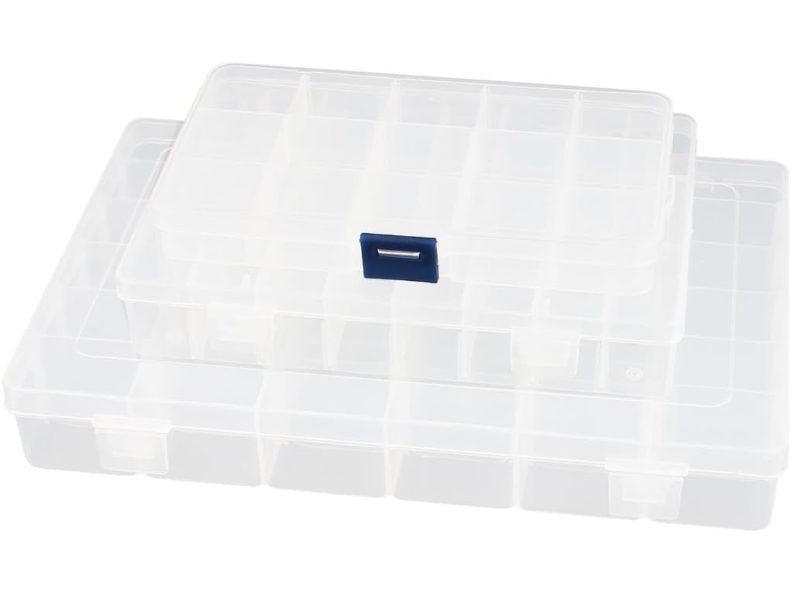 Caja Contenedora De Almacenamiento De Piezas Electrónicas Con Tornillos Ajustables De Plástico Bl...