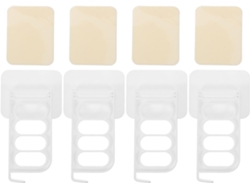 Perchero de pared plegable GOKOCO, plástico blanco, 4 piezas