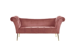 Chaise longue BELIANI Nantilly de Terciopelo Rosa 175x70x76