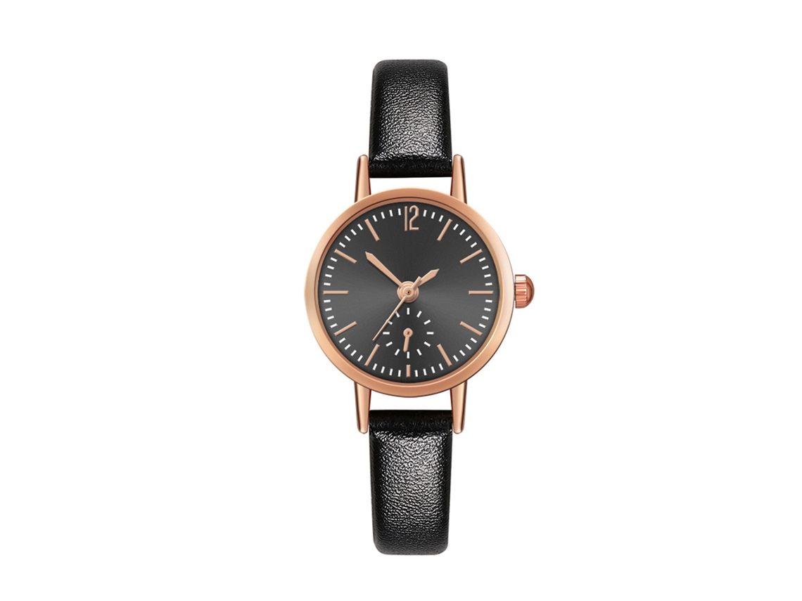 Reloj De Pulsera De Cuarzo Para Parejas (hombre Y Mujer) Con Correa De Pu, Estilo Moderno, Negro.