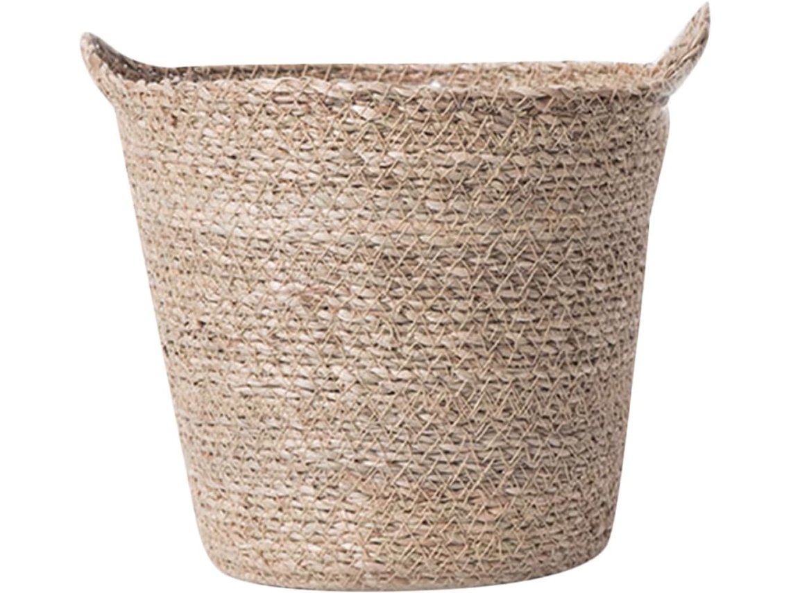 Cesta De Paja Tejida A Mano Para Plantas, Almacenamiento Versátil Para
