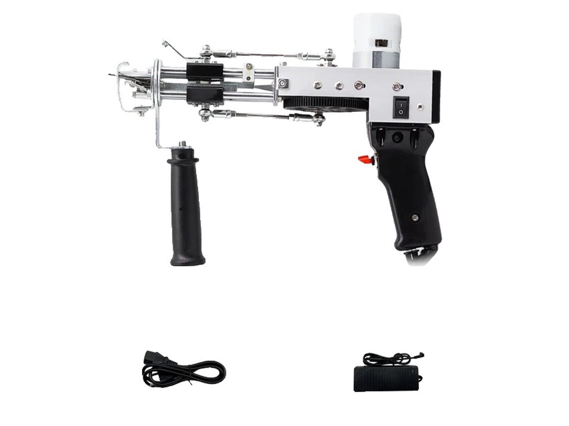 Pistola para mechones, máquina eléctrica para tejer alfombras, juego 2 en 1, color negro