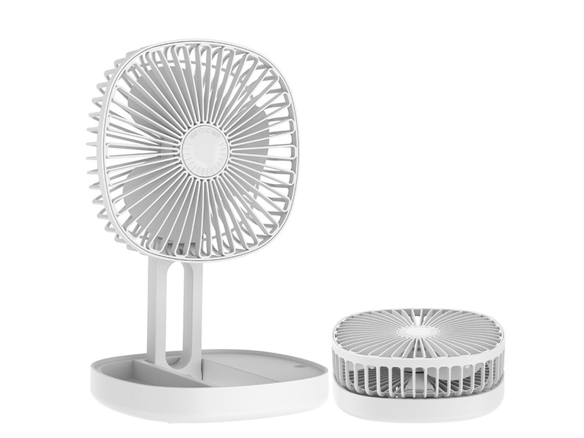 Ventilador de escritorio portátil recargable por USB - Blanco