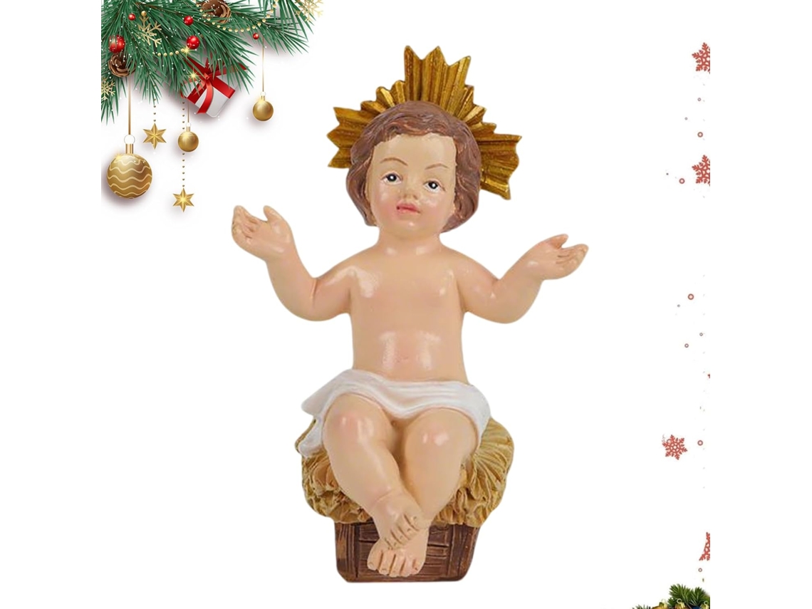 Figura Del Niño Jesús – Mini Estatua De La Natividad Hecha De Resina, Hecha A Mano, Con Diseño Religioso, Decoración