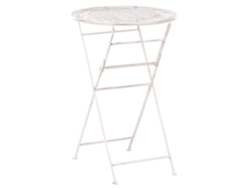 Mesa de bar de jardín Beliani Trieste de hierro beige, 60 x 60 x 90 cm