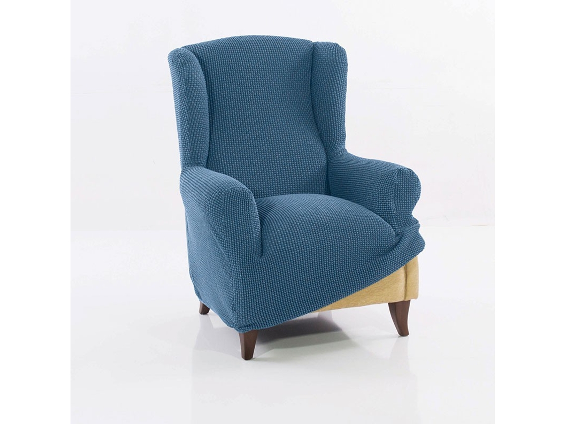 Maxifundas | Funda Sillon Orejero Super Elástica Relive | Color Celeste | Alta Elasticidad Y Tacto Suave | Hecho En España.