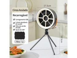 Eliminador De Olores Portátil De Alta Potencia, Compacto E Ideal Para Cocinas Domésticas. Con 12 Filtros. Digitallab Gris