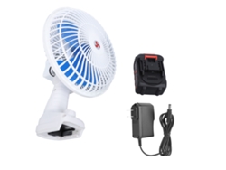 Ventilador portátil recargable para exteriores con batería de litio.