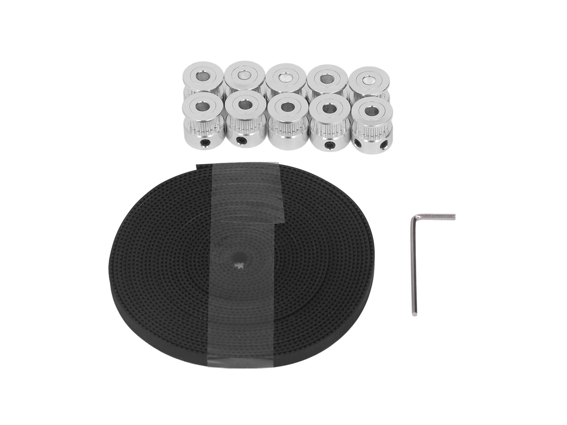 Conjunto De Rueda Síncrona, Aleación De Aluminio, 20 Dientes, Correa De Goma De 6 Mm Para Impresora 3d Cnc