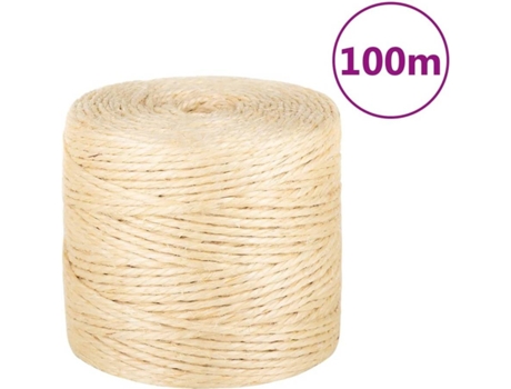 VIDAXL Cuerda 100% sisal 4 mm 100 m