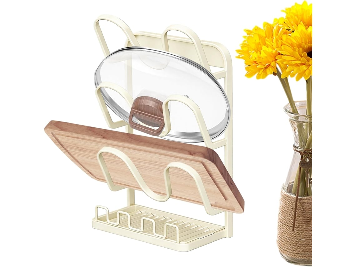 Porte-couvercles De Poêle - Support Multi-étages Avec Plateau Égouttoir - Rangement De Cuisine Pour Couvercles Pour