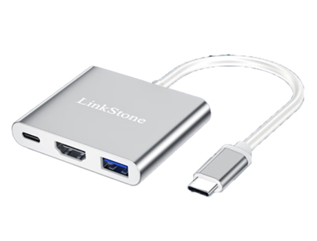 Adaptador LINKSTONE A030 3In1 Tipo-C a Pd Hdmi Usb3.0 para Huawei Mate40/P50 S20