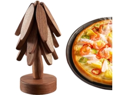 Juego de posavasos Slowmoose Tree, tapete de madera.