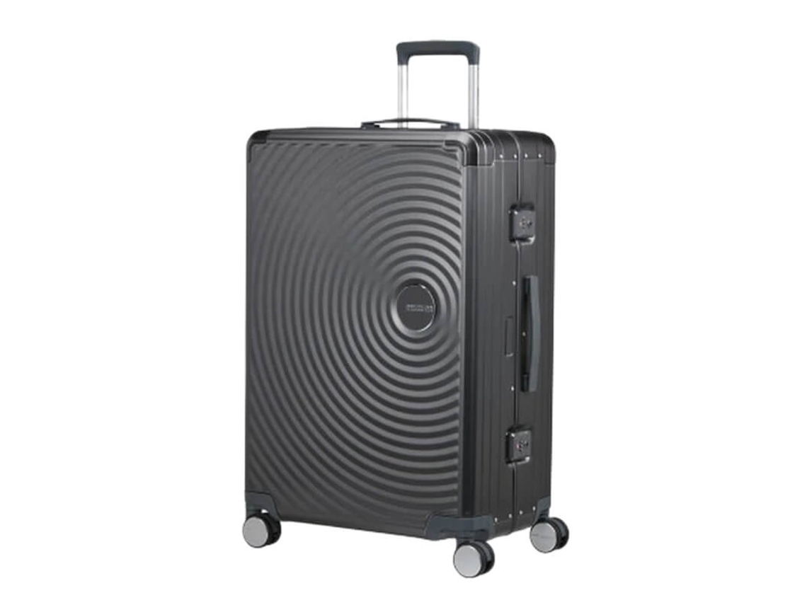 Maleta grande de 77 cm, 4R, con caja de sonido de aluminio antracita, AMERICAN TOURISTER