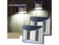 2026-2 Piezas Lámpara Solar De Pared De Acero Inoxidable Impermeable 4 Led Para Exterior Jardín Patio Cerca Escaleras