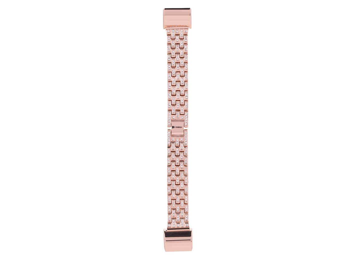 Pulsera De Reloj Fitbit Charge 2 Con Diamantes, Cinco Perlas, Cinco Filas De Piedras De Circonia, Pulsera De Acero Inoxidable Sólido De Repuesto