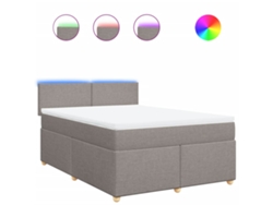 Cama Box Spring VIDAXL Gris Topo Tela (160x200cm)