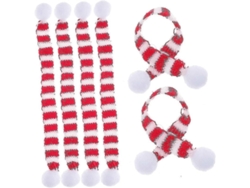 Decoraciones Navideñas Fáciles Para Exteriores: Mini Bufandas Navideñas Para Botellas De Vino.
