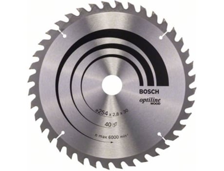 Disco de Sierra Circular BOSCH Optiline Madera 254x30x2.8 mm - 40