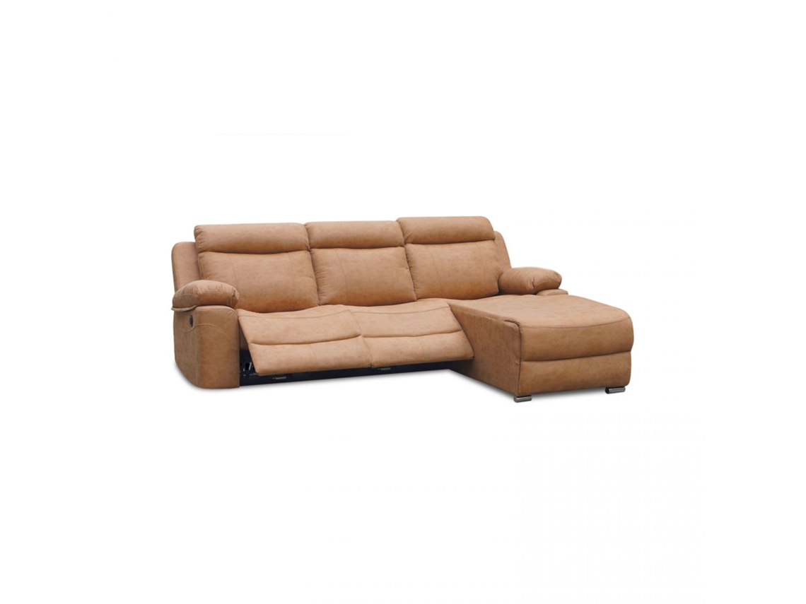 Sofá relax eléctrico con chaiselongue izquierdo Nellie 3 plazas Piedra 276 x 102 x 187 cm