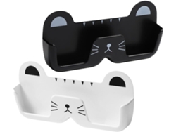 Soporte Pared Gafas Abs 2 Piezas Estuche Blanco Negro Protección Completa Almacenamiento Armarios