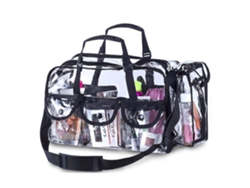 GIGIKILL Nécessaire Ajustável Resistente De Mulher Estilosa Alça Ideal Viagens Uso Profissional Design Preto (34x27x2cm)