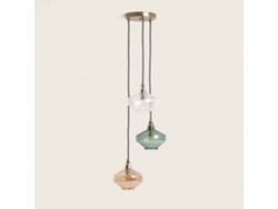 Lámpara Colgante Metal y Cristal Blas 3 Focos LEDKIA