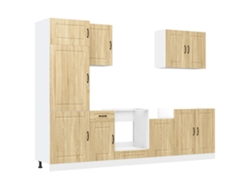 Conjunto 7 Mueble cocina Kalmar roble sonoma VIDAXL madera contrachapada