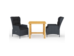 Juego de comedor de jardín de 2 piezas en gris oscuro, Dkd Home Decor