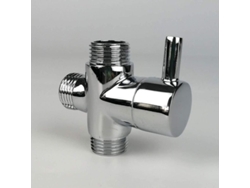 Válvula Desviadora De Latón G1/2", Adaptador T Grifo De Chrome, Accesorio De Regadera, 3 Vías, Fácil Instalación