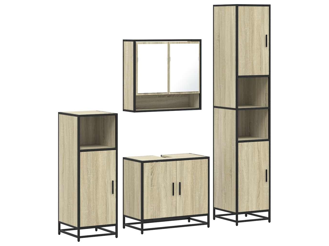 Conjunto 4 de muebles de baño VIDAXL contrachapada roble sonoma