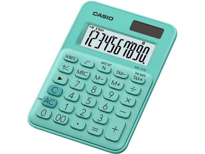 Calculadora Básica CASIO MS-7UC Verde (10 dígitos)