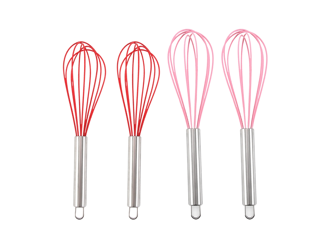 Juego de 4 batidores de silicona de 8 y 10 pulgadas, batidor de globo para huevos y salsas para utensilios antiadherentes Kofihety