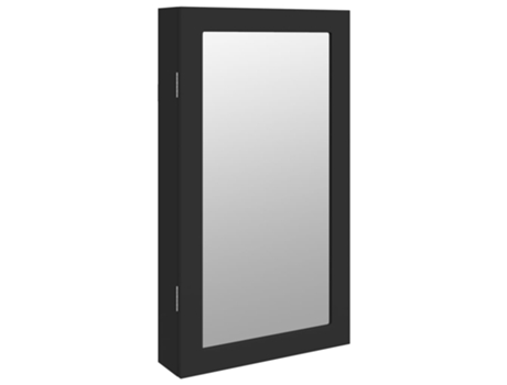 Espejo con joyero y luces LED VIDAXL para pared negro