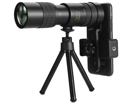 Telescopio monocular teleobjetivo 4K 10-300X40 mm, súper zoom de alta potencia a prueba de agua (negro) CHRONUS