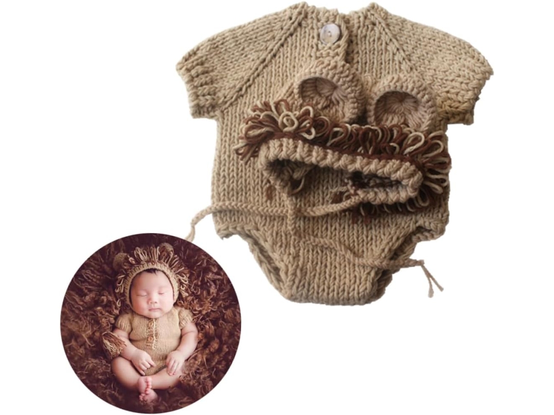 Accesorios Para Fotos Para Niños Y Niñas, Atuendos Para Sesiones Fotográficas, Disfraz Unisex, Estampado De León Suave