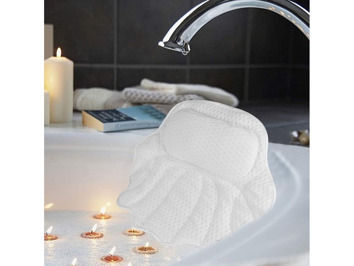 2026-almohada De Baño Impermeable Con Succionadores Para Cabeza Y Cuello, Almohadilla Ergonómica Para Bañera Spa