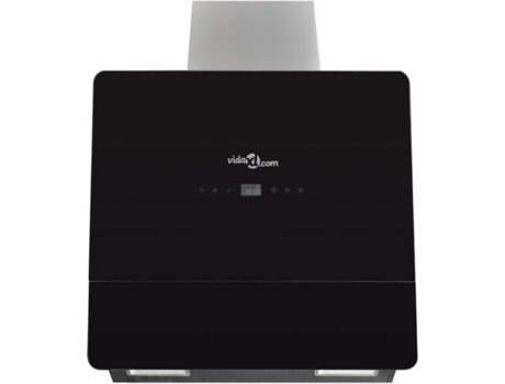 vidaXL Campana extractora vidrio templado negro con pantalla 600 mm