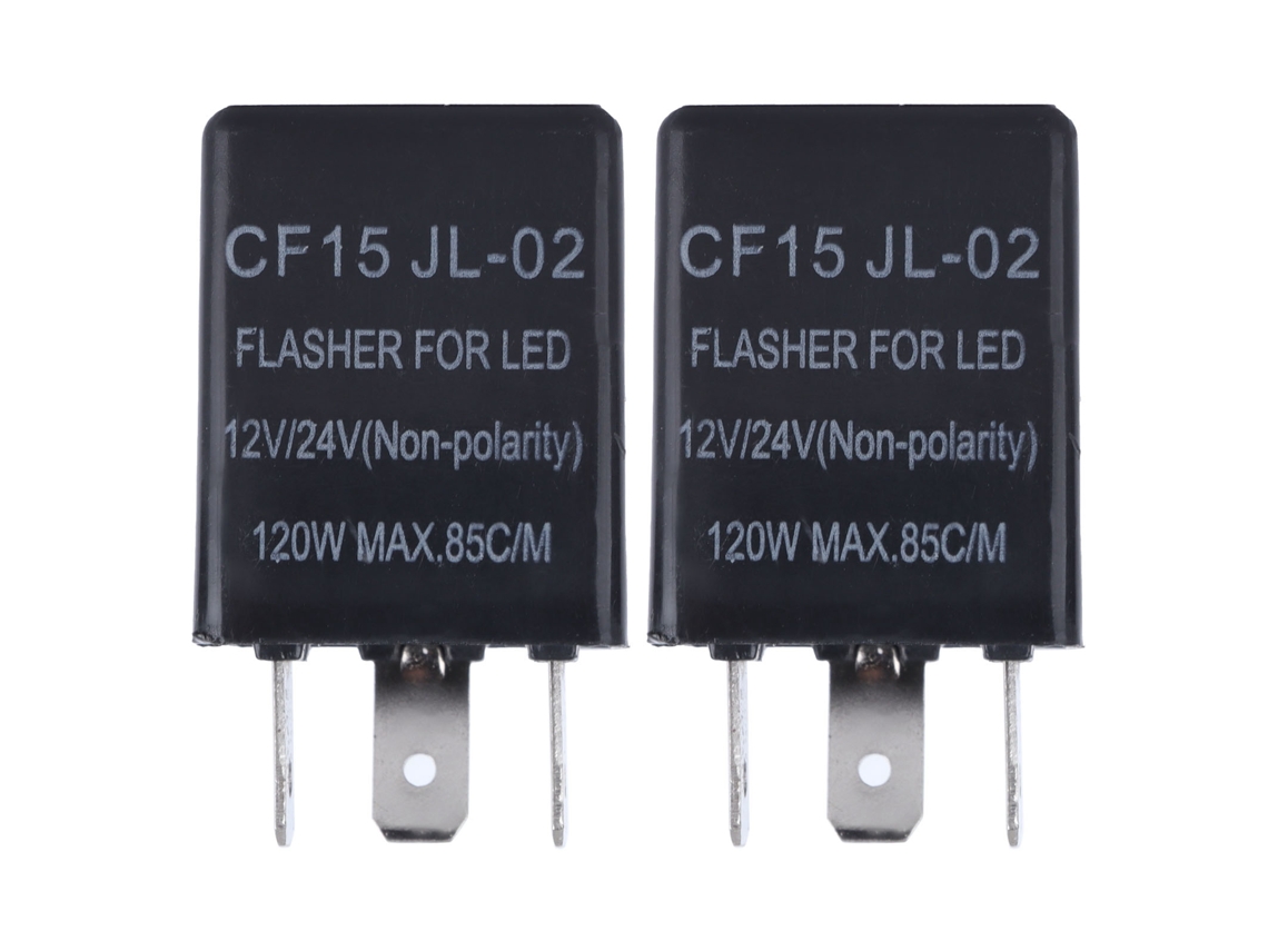 Relé de señal de giro portátil pequeño de 2 piezas, de larga duración, seguro y confiable, relé intermitente universal, relé LED para control remoto.