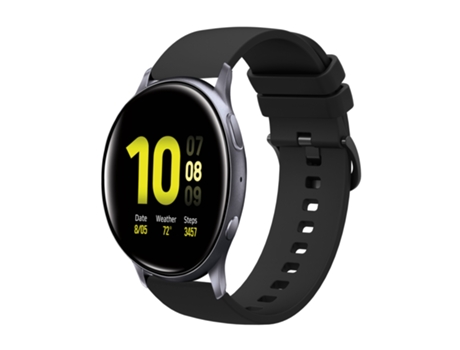 Correa de reloj inteligente para Samsung Galaxy Watch Active 2 40 mm 20 mm Correa de reloj de silicona suave de color sólido (negro)