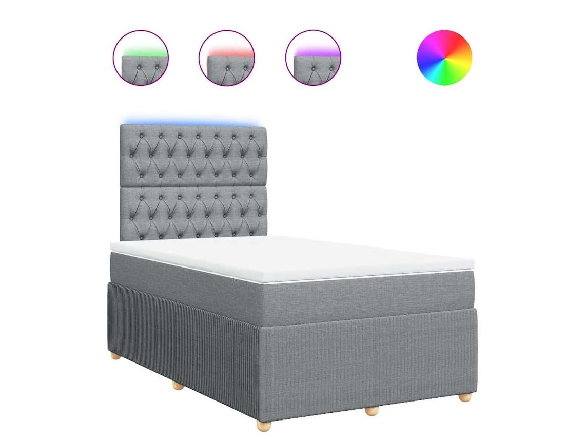 Maison Exclusive - Cama Box Spring Con Colchón Tela Gris Claro 120x190 Cm